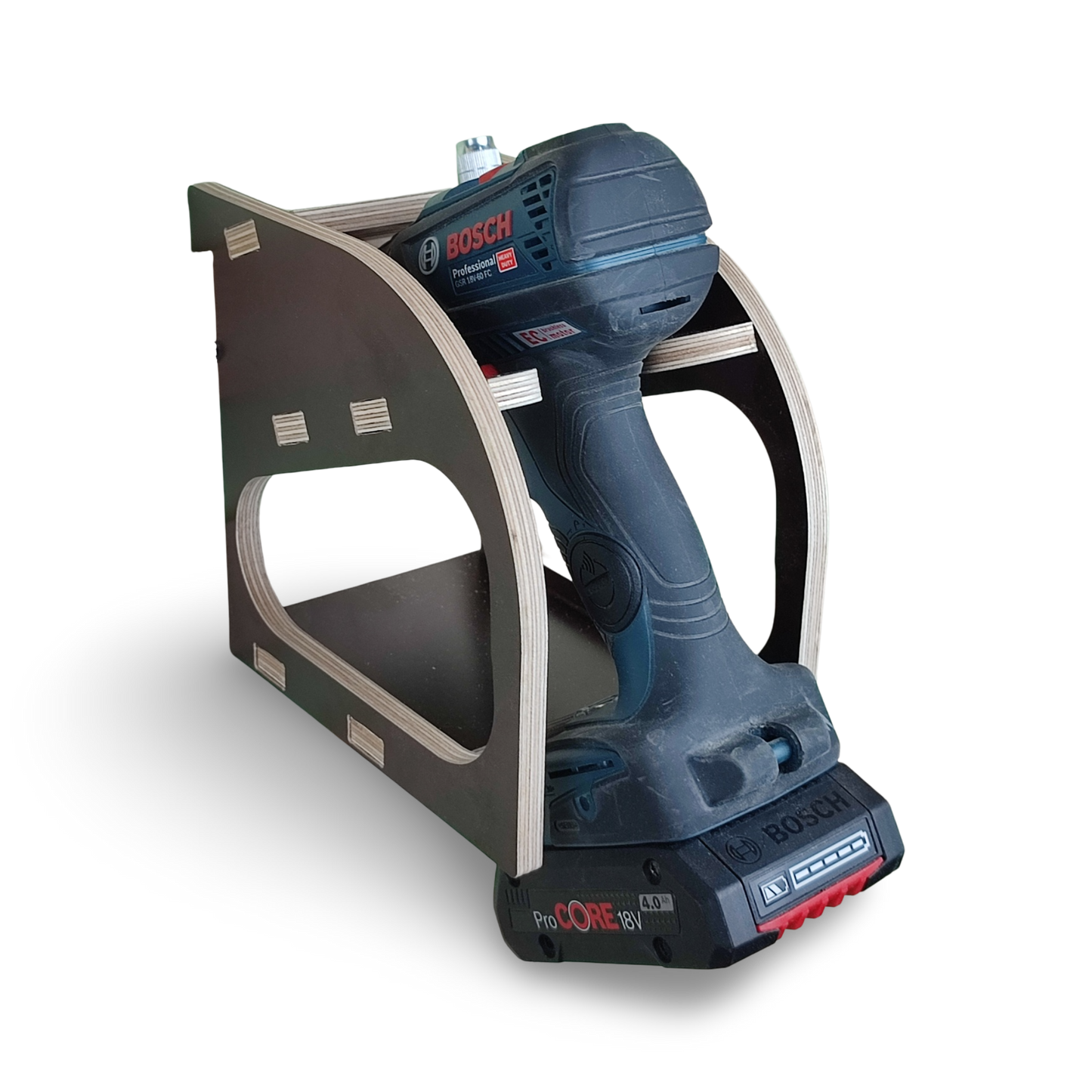 French Cleat Akkuschrauber Halter aus Holz für deine Werkzeuge