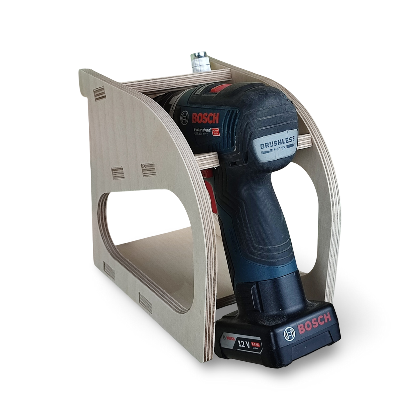 French Cleat Akkuschrauber Halter aus Holz für deine Werkzeuge