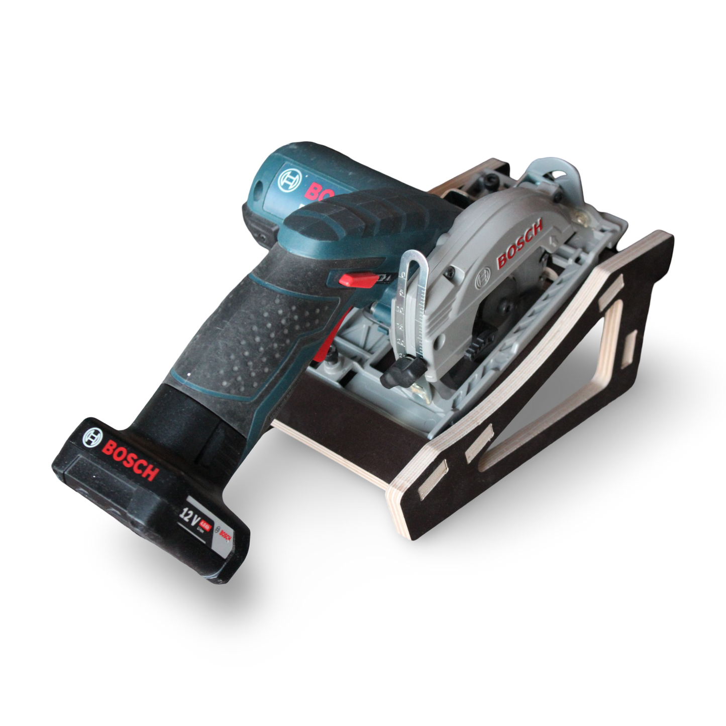 French Cleat Bosch 12V Handkreissägenhalter aus Holz für deine Werkzeuge
