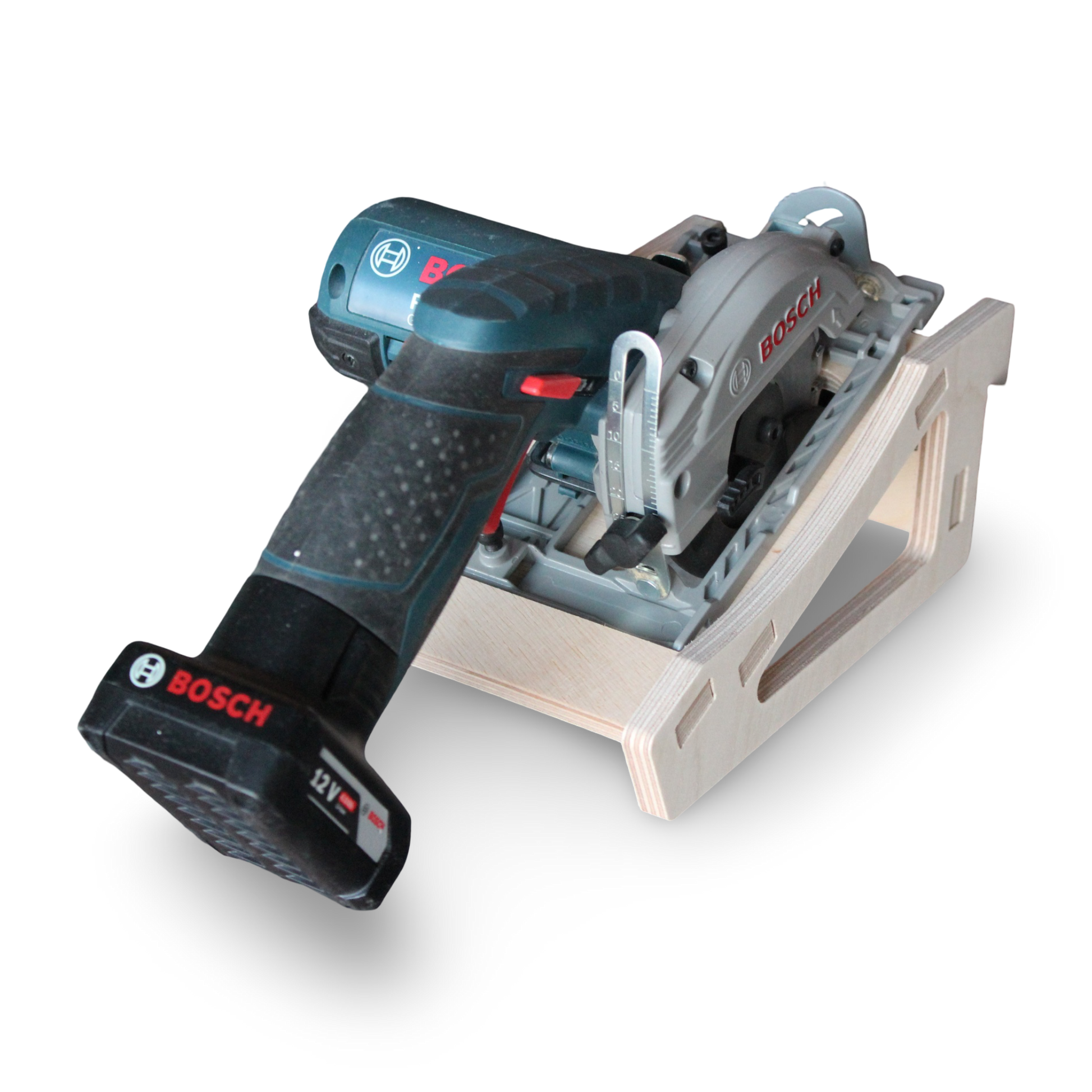 French Cleat Bosch 12V Handkreissägenhalter aus Holz für deine Werkzeuge