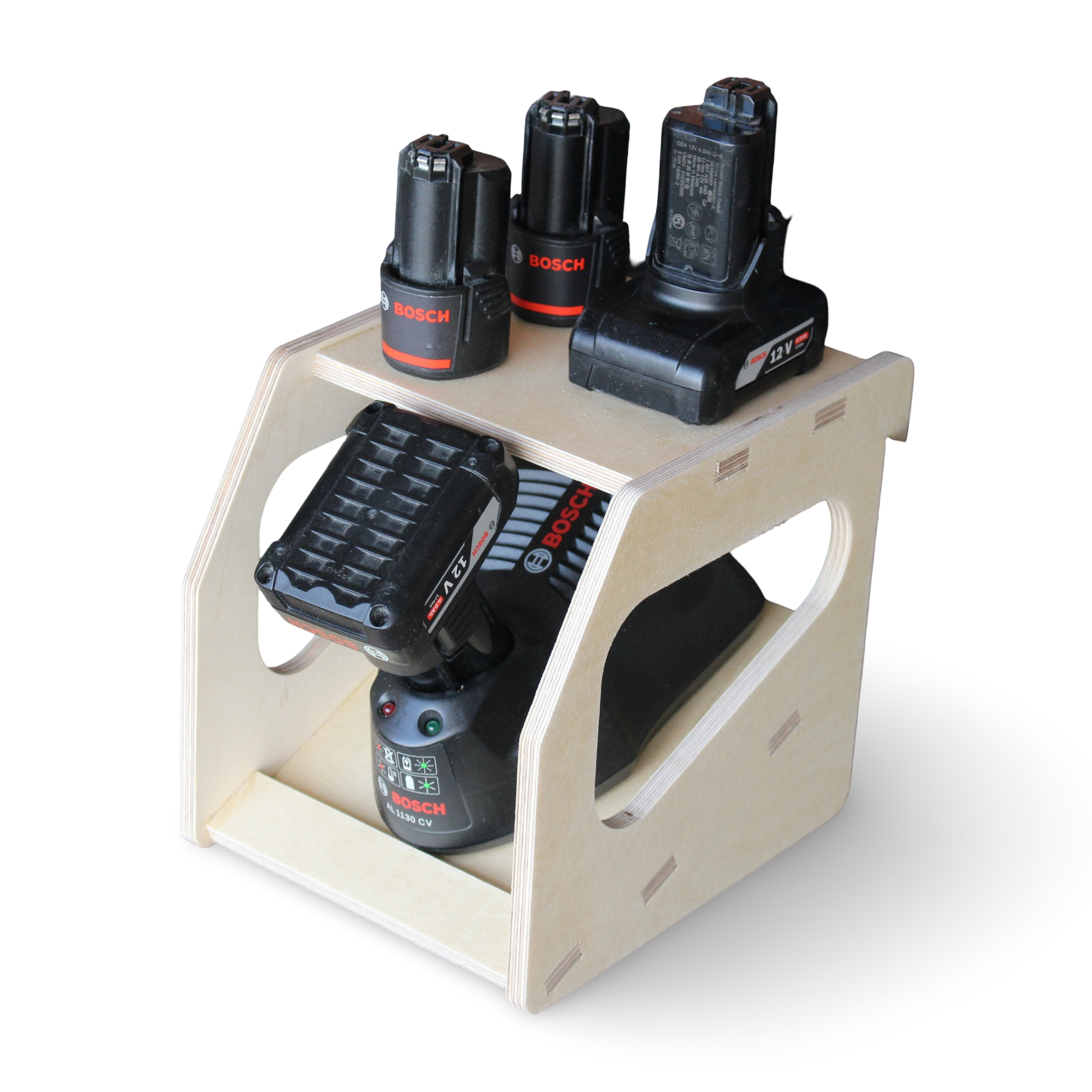 French Cleat Bosch 12V Ladegeräthalter aus Holz für deine Werkzeuge