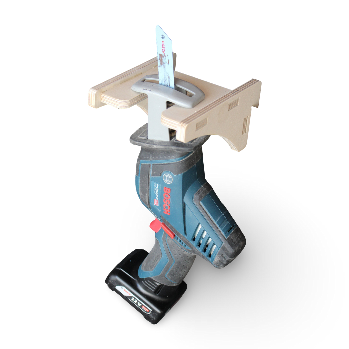 French Cleat Bosch 12V Säbelsägenhalter aus Holz für deine Werkzeuge