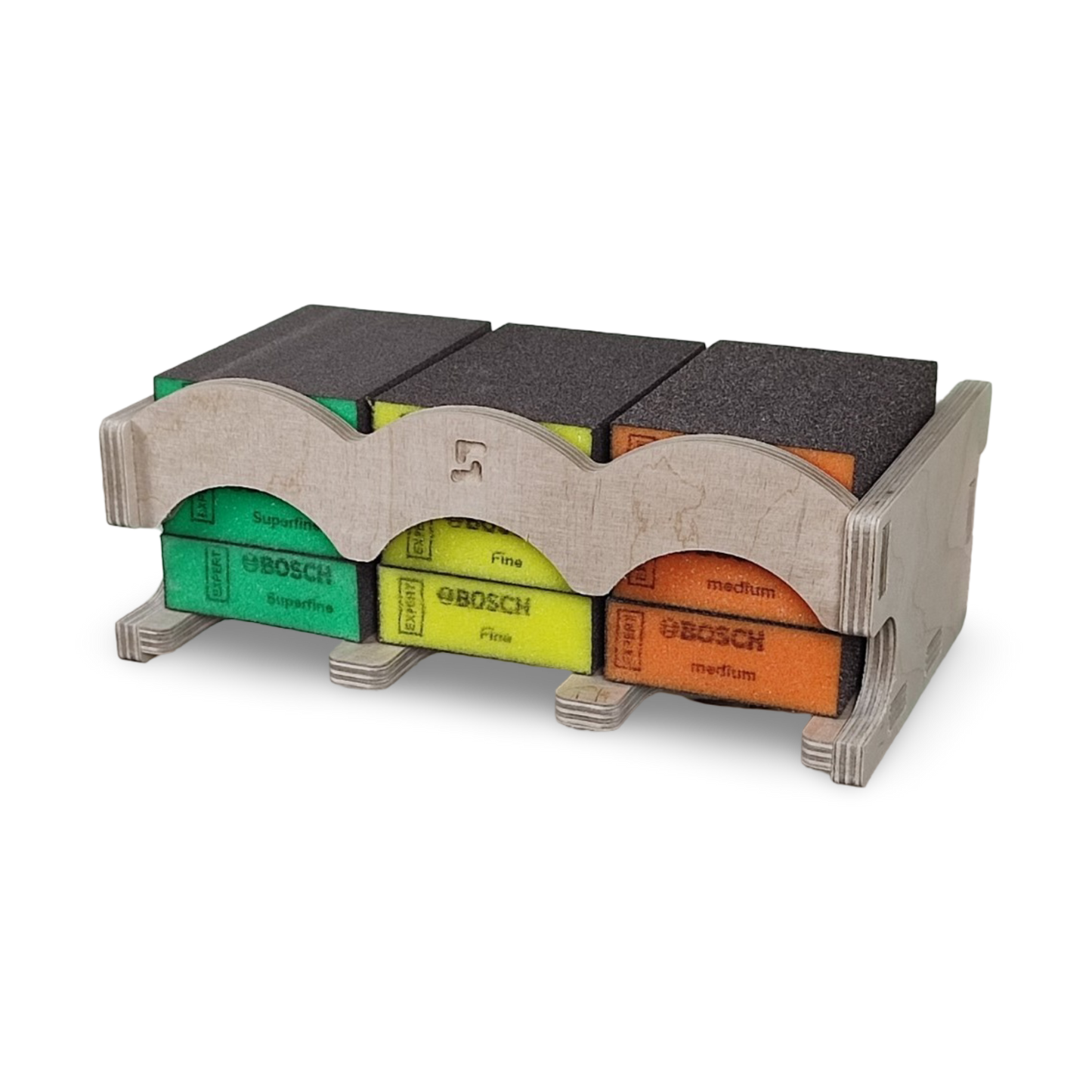 French Cleat Dreifachschleifschwammhalter aus Holz für deine Werkzeuge