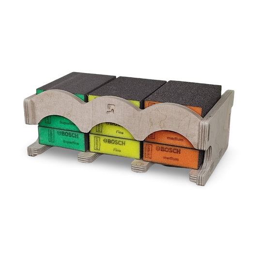 French Cleat Dreifachschleifschwammhalter aus Holz für deine Werkzeuge