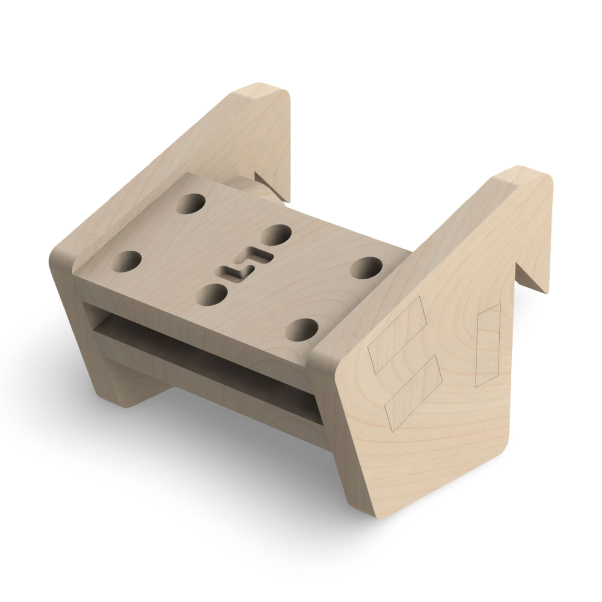 French Cleat Fräserhalter 8mm - 6 aus Holz für deine Werkzeuge