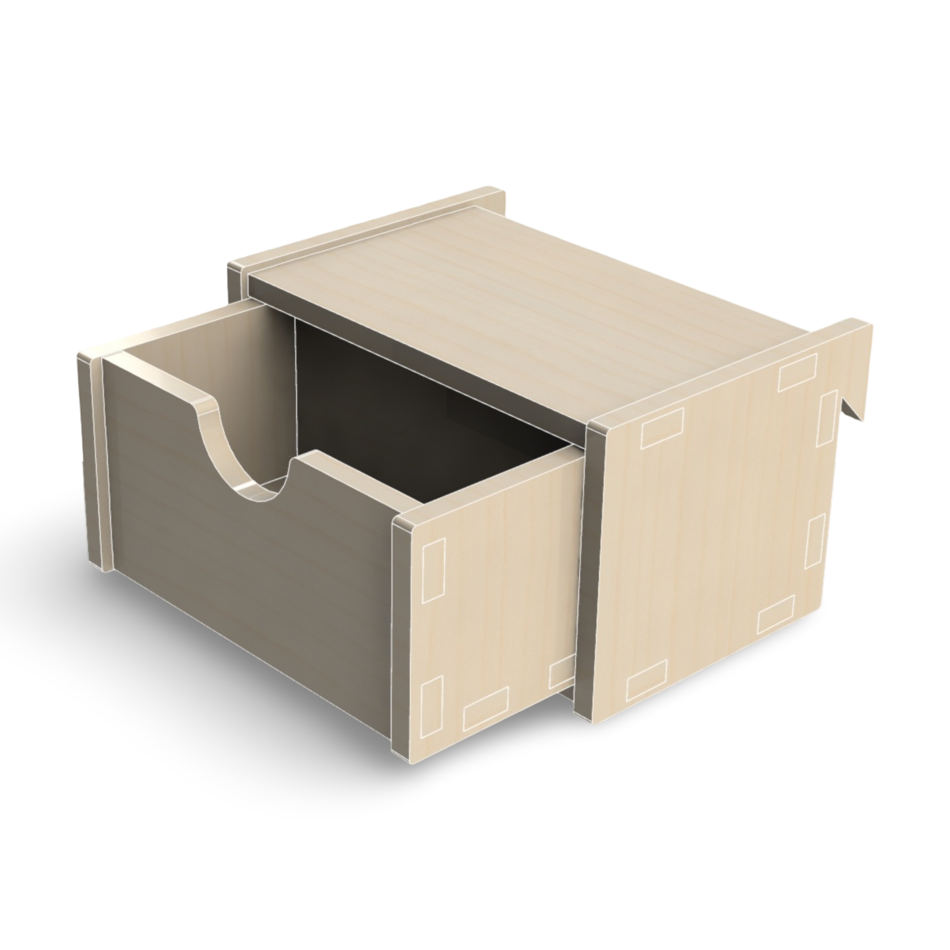 French Cleat Geschlossene Box mit Schublade aus Holz für deine Werkzeugwand