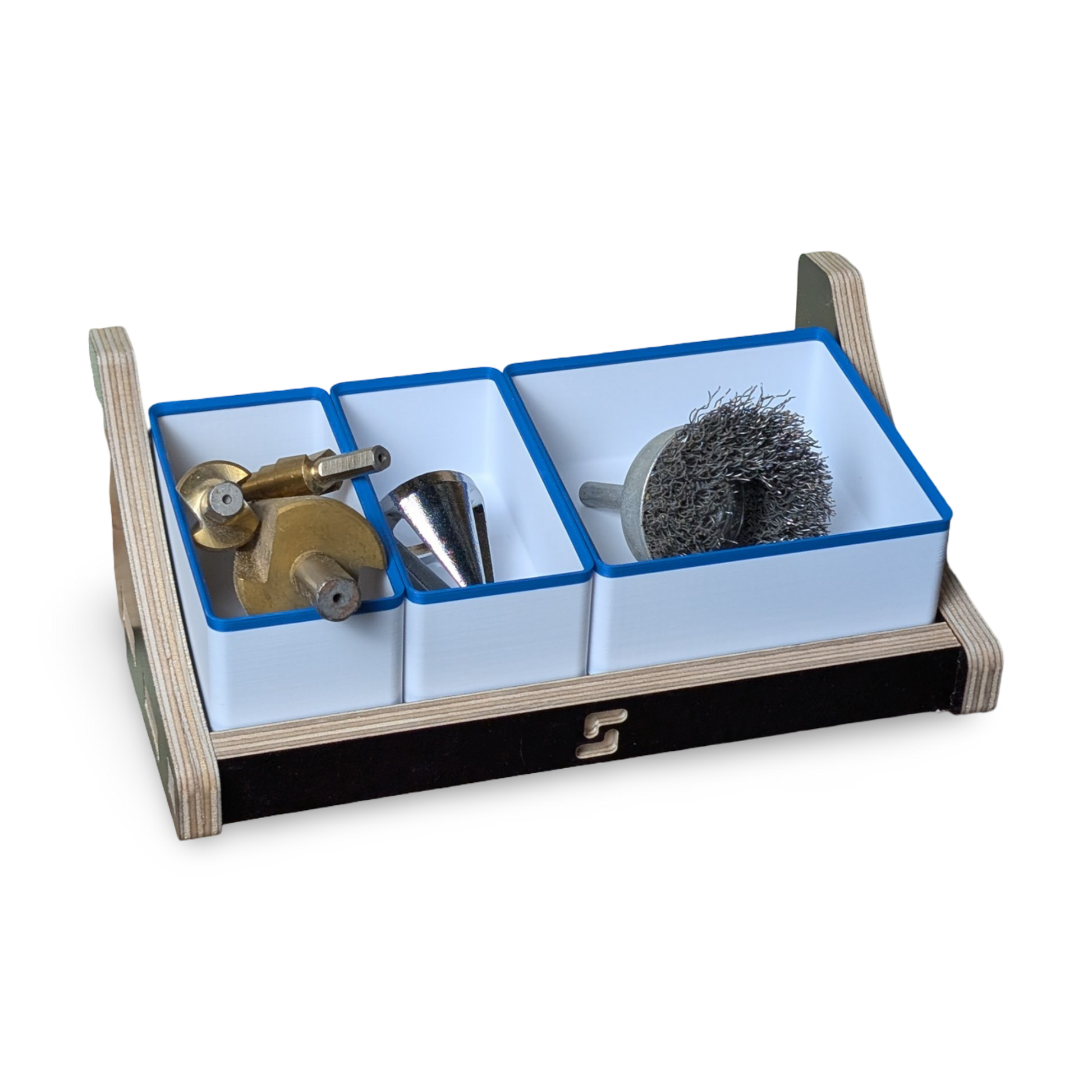 French Cleat Gridfinity 4x2 Zubehörboxen aus Holz für deine Werkzeuge