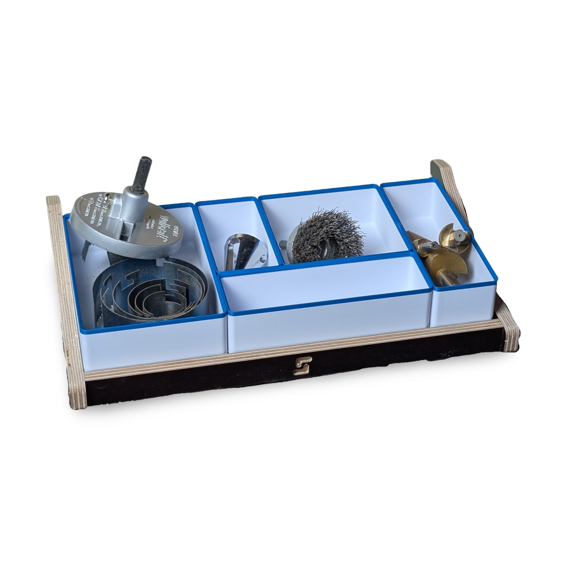 French Cleat Gridfinity 6x3 Zubehörboxen aus Holz für deine Werkzeuge