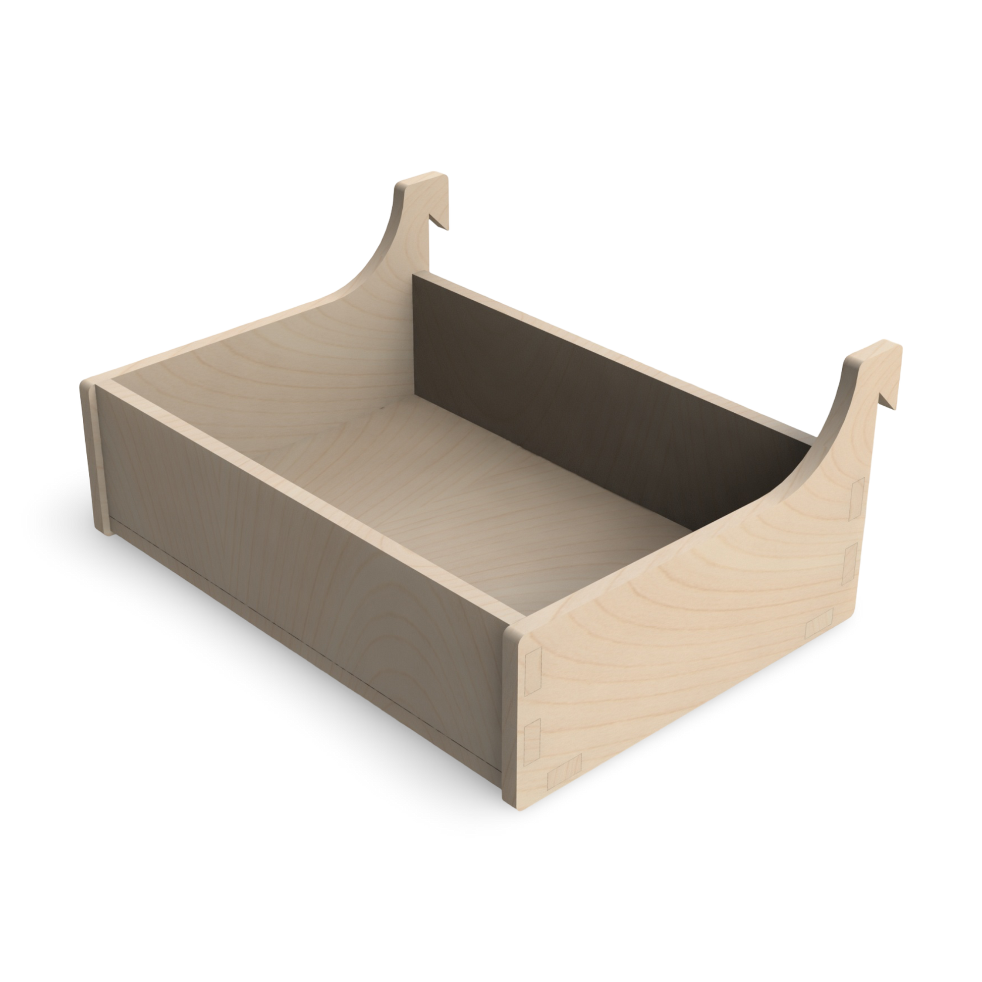 French Cleat Große flache Box aus Holz für deine Werkzeugwand