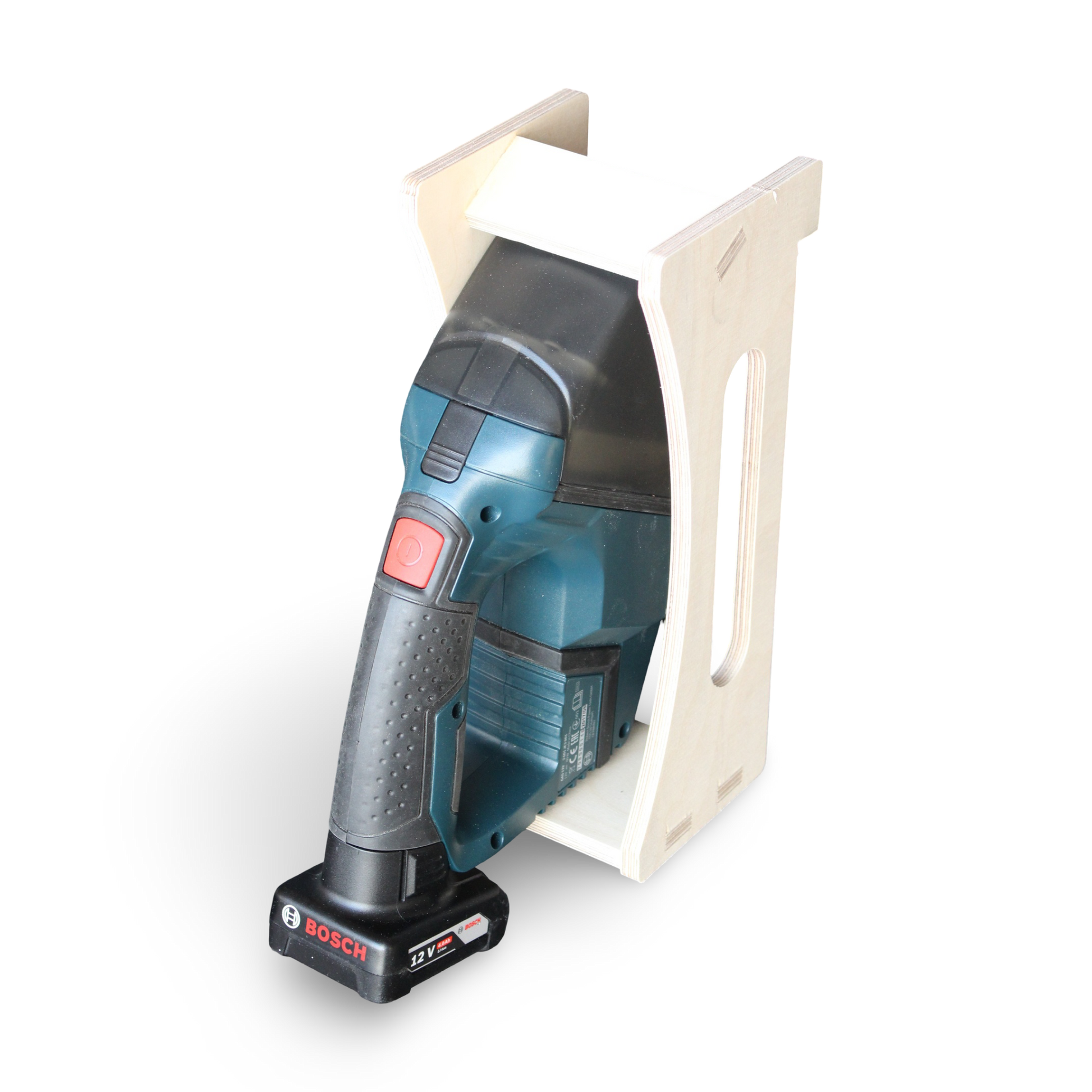 French Cleat Handstaubsauger Halter Bosch 12V aus Holz für deine Werkzeuge