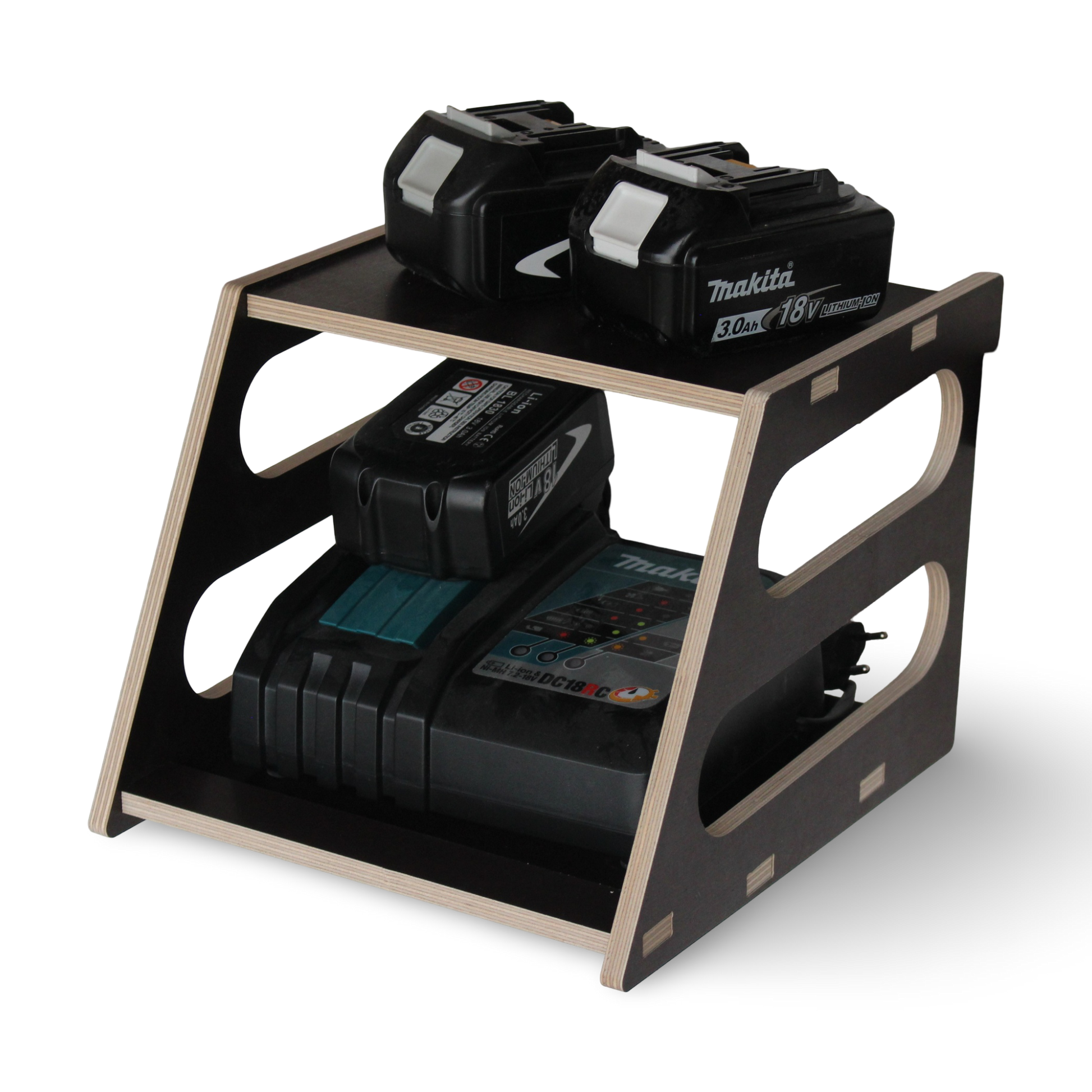 French Cleat Makita 18V Ladegeräthalter aus Holz für deine Werkzeuge