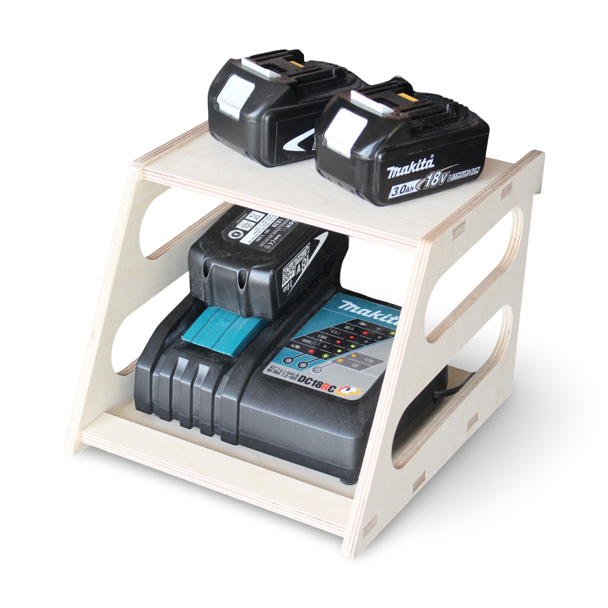 French Cleat Makita 18V Ladegeräthalter aus Holz für deine Werkzeuge