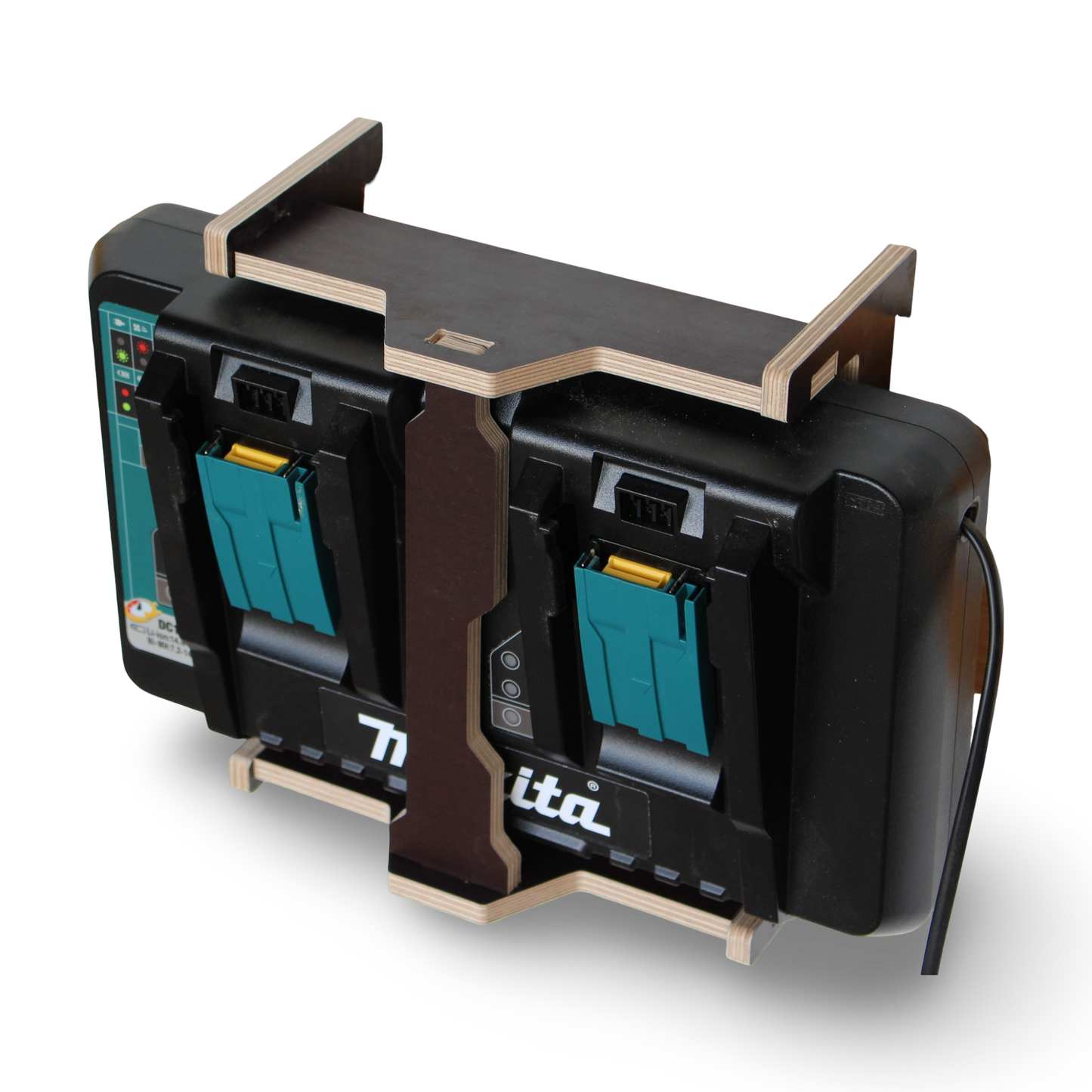 French Cleat Makita Doppelladegeräthalter aus Holz für deine Werkzeuge