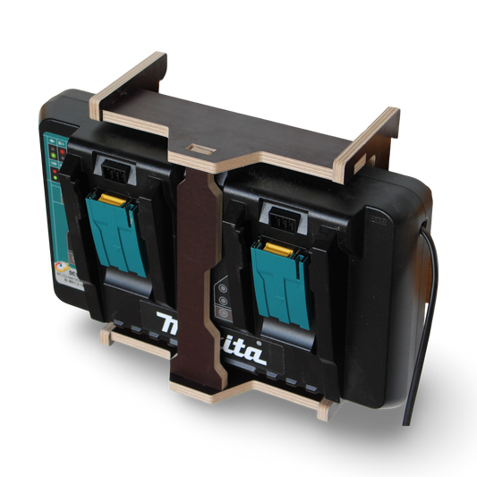 French Cleat Makita Doppelladegeräthalter aus Holz für deine Werkzeuge