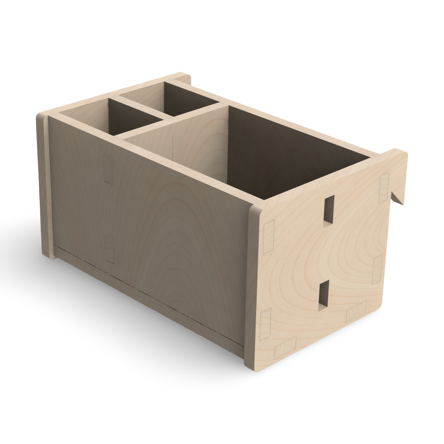 French Cleat Offene Box mit Fächern 100x200x100 aus Holz für deine Werkzeugwand