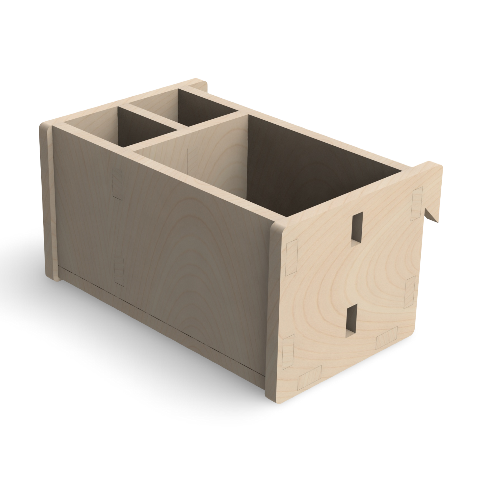 French Cleat Offene Box mit Fächern 100x200x100 aus Holz für deine Werkzeugwand