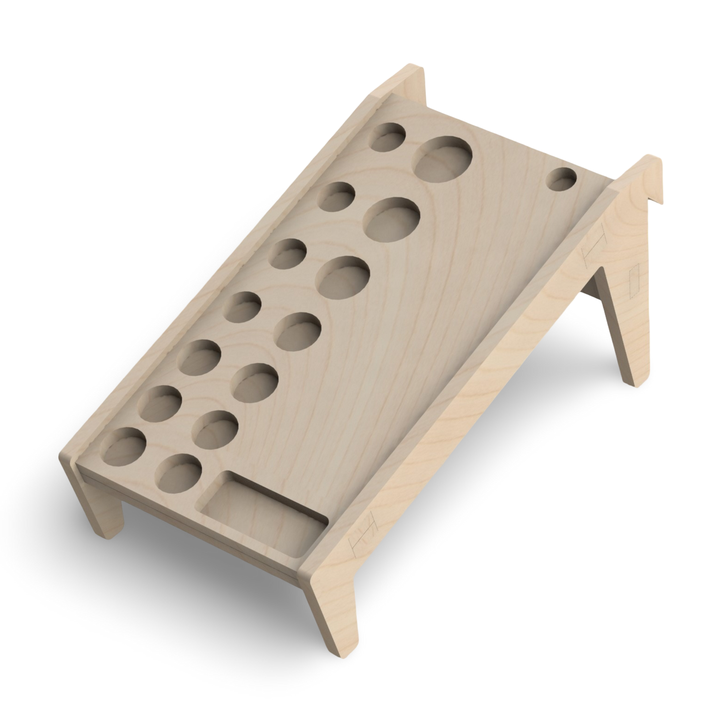 French Cleat Steckschlüssel Halter 1/2" kompakt aus Holz für deine Werkzeuge