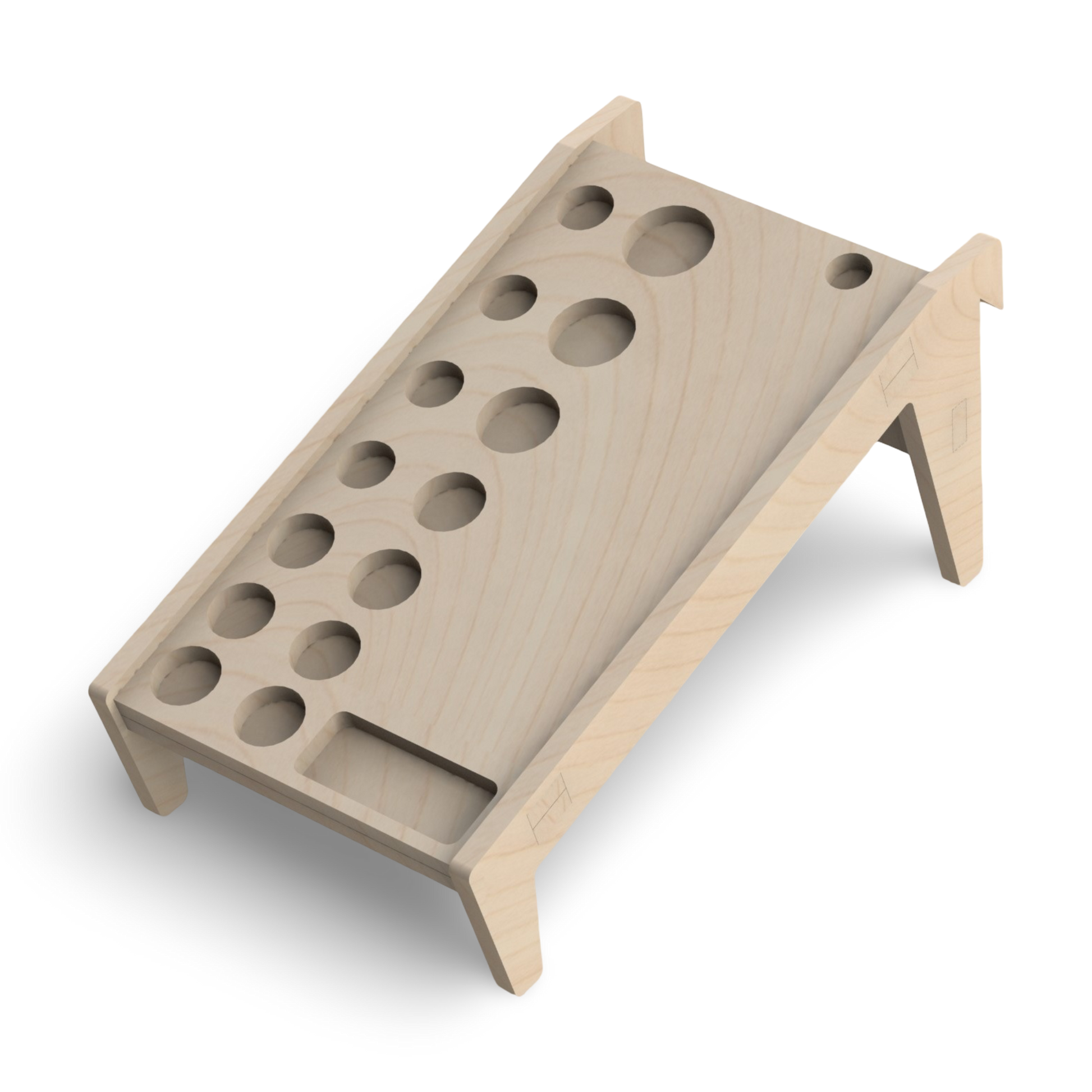 French Cleat Steckschlüssel Halter 1/2" kompakt aus Holz für deine Werkzeuge