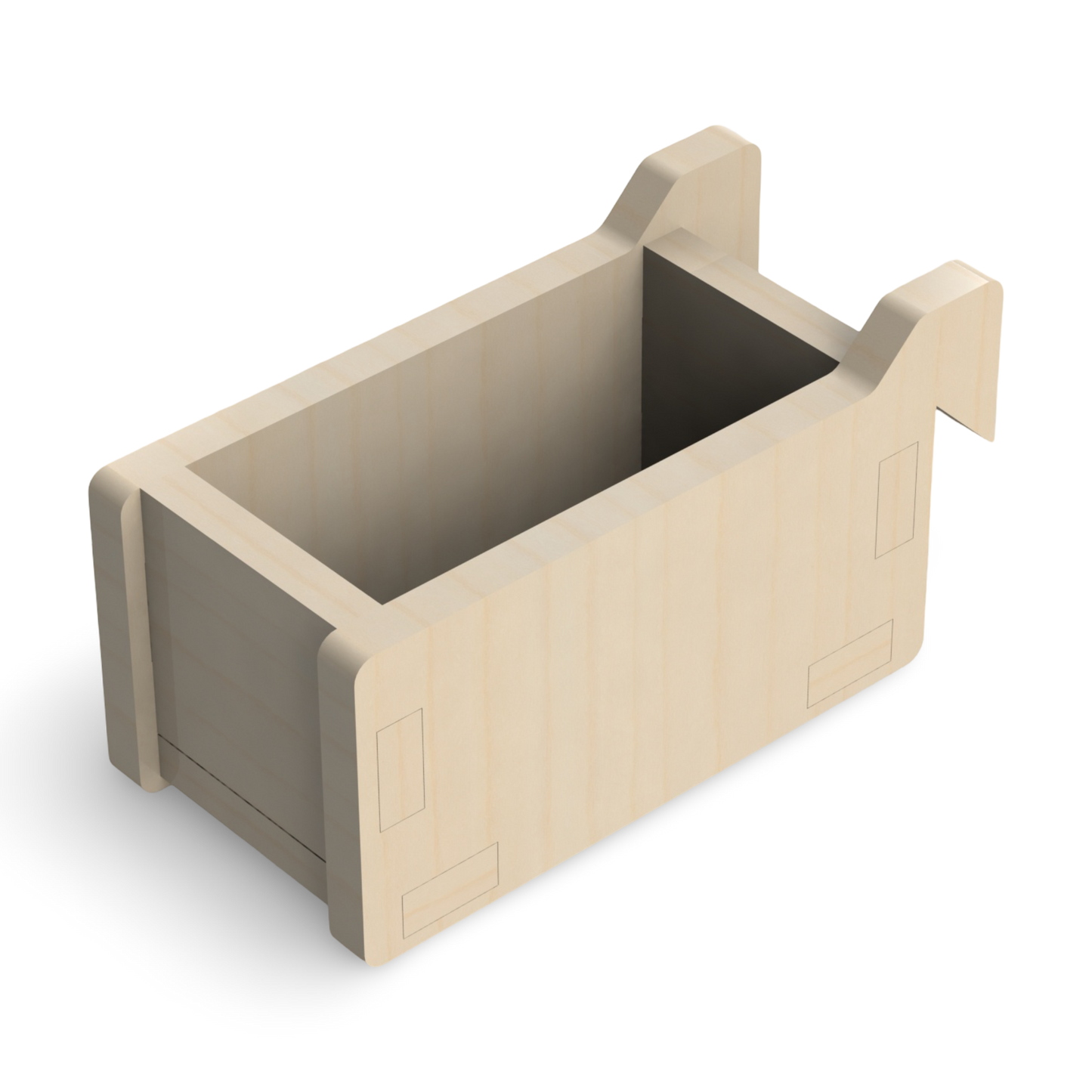 French Cleat lange mini Box aus Holz für deine Werkzeugwand